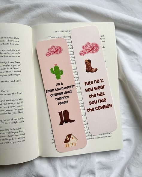 Cute Animal Bookmarks, Romance Bookmark, Pink Bookmark, Romance Gifts, Handmade Bookmarks Diy, Cute Bookmark, Cowboy Romance, Ads Creative Advertising Ideas, Bookmark Handmade