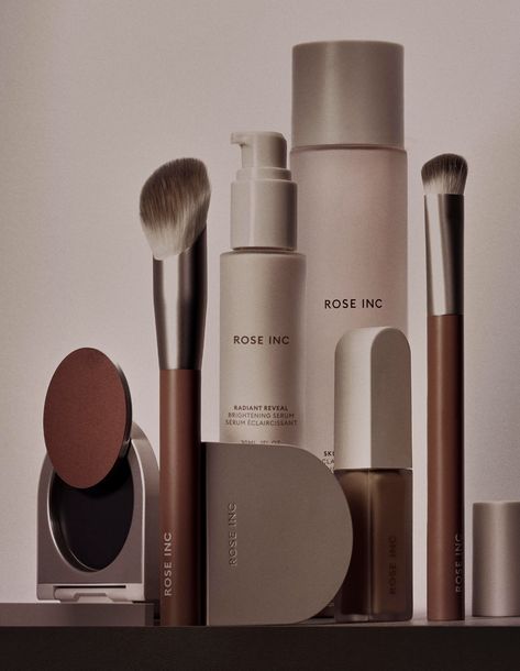 Pioneering A Modern Vision Of Clean, Sustainable Beauty With ROSE INC | Dieline - Design, Branding & Packaging Inspiration Packaging Design Beauty, Luxury Skincare Brands, Rose Inc, Minimalist Makeup, Sustainable Beauty, 타이포그래피 포스터 디자인, Makeup Package, Skincare Packaging, Cosmetics Photography