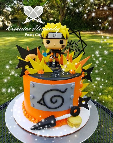 Naruto Party Ideas, Naruto Cake, Bolo Hot Wheels, Bolo Naruto, Naruto Birthday, Anime Cake, Pretty Birthday Cakes, 12th Birthday, Cake Designs Birthday