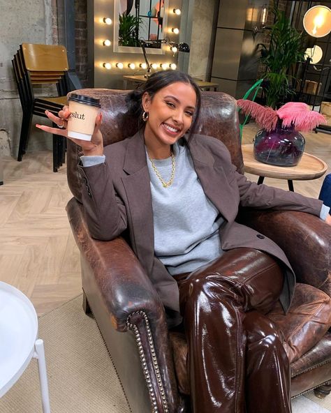 Maya Jama on Instagram: “Cheers then” Maya Jama Instagram, Maya Jama, My Vibe, Leather Pants, Talk Show, Leather Jacket, On Instagram, Instagram, Leather Trousers