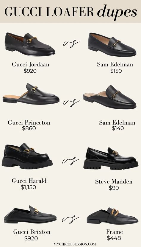 Whether you are looking for a more affordable alternative while you save for the real thing, or you just don’t want to spend a lot of money on designer shoes, luckily, there are some top contenders for Gucci loafer dupes that offer the same sophisticated look without breaking the bank! Let’s dive into the best Gucci loafer dupes that will have you looking chic and stylish – without spending an entire’s month rent. Outfit With Loafers Women, Loafer Outfits Women, Gucci Loafers Outfit, Loafer Outfits, Gucci Jordaan Loafer, Sam Edelman Loafers, My Chic Obsession, Trendy Mom Outfits, Luxury Look