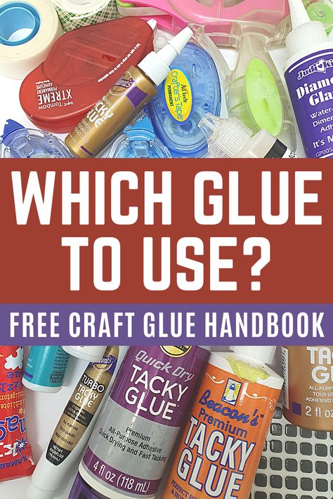 Figuring out glue with this complete guide. Learn what is the right craft glue to use. Get the FREE printable that sorts out all the craft adhesives! E6000 Glue Projects Diy Crafts, Glue Guide, Free Craft Supplies, Stamping Techniques Card Tutorials, Diy Glue, Glue Art, Best Glue, Waterproof Glue, Elmer's Glue