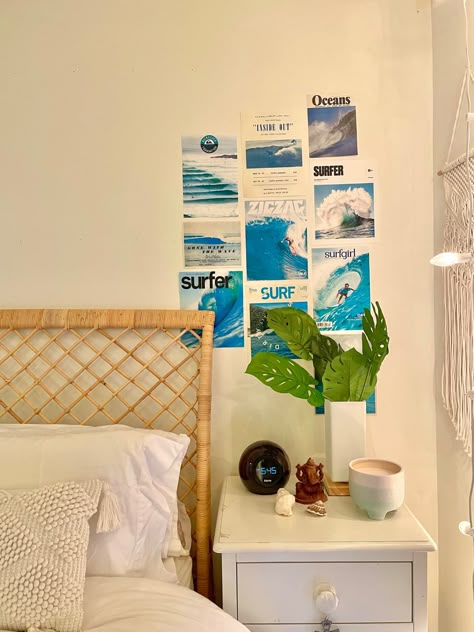 Rock Bed Landscaping, Surf Room Ideas, Bed Landscaping Ideas, Surf Bedroom, Surfer Room, Surf Room Decor, Ocean Shark, Beachy Room Decor, Summer Room Decor