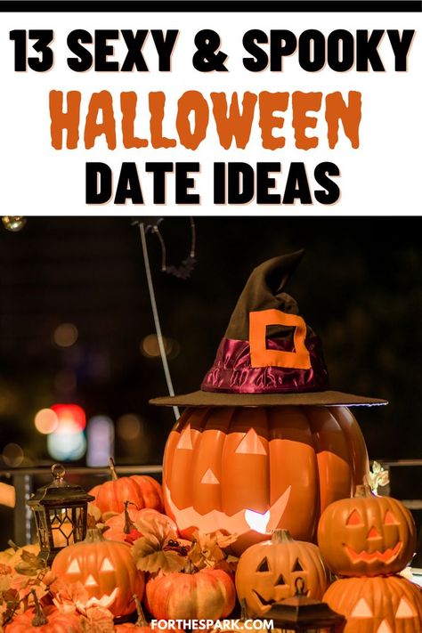 halloween date ideas Fun Couple Halloween Activities, Spooky Date Ideas At Home, Pumpkin Date Ideas, Halloween Night Ideas For Couples, Cute Couple Halloween Activities, Pumpkin Carving Date Night, Halloween Date Ideas For Couples At Home, Halloween Date Night At Home Food, Friday The 13th Date Night Ideas