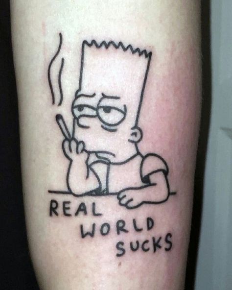 Cartoon Tattoo Designs, Acab Tattoo, Simpsons Tattoo, Cartoon Tattoo, Sharpie Tattoos, Tattoo Zeichnungen, Funny Tattoos, Cartoon Tattoos, Forearm Tattoos