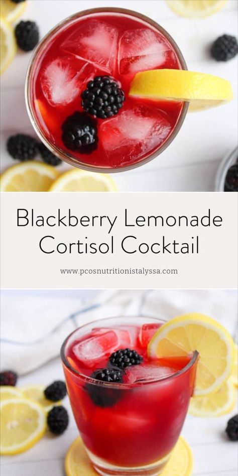 Cortisol Mocktail, Cortisol Cocktail, Cortisol Diet, Blackberry Lemonade, Adrenal Cocktail, Stomach Fat Burning Foods, Inflammation Recipes, Lean Muscles, Reducing Cortisol Levels