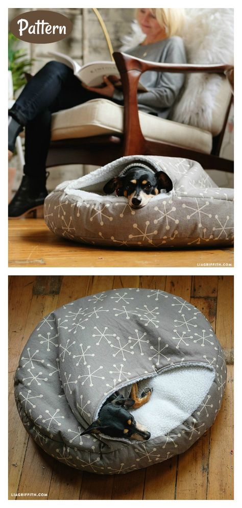 Burrow Dog Bed Sewing Pattern  #petbeds #easysewingprojects #sewingpattern Burrow Dog Bed Diy, Clothes For Dogs Diy Free Pattern, Sewing Pet Bed, Diy Dog Mattress, How To Sew Dog Bed, Diy Dog Burrow Bed Pattern, For Dogs Diy, Diy Dog Beds For Small Dogs, Pet Beds Diy