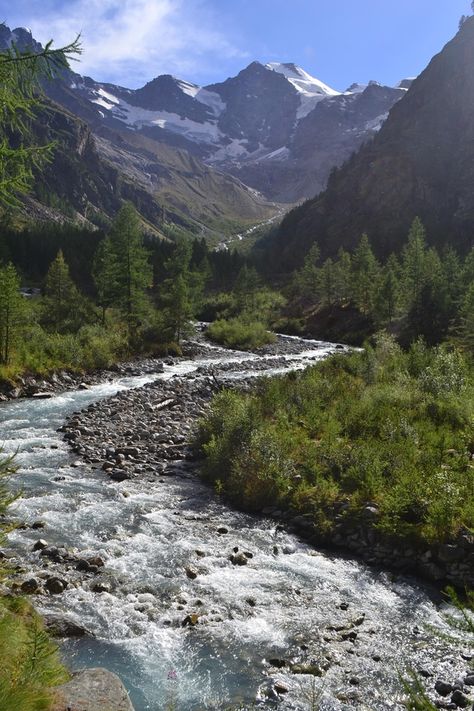 A path near Cogne Gran Paradiso National Park the Italian Alps Alps Aesthetic, Italian Alps, Thru Hiking, Mountain Stream, Visit Italy, Paradise Island, Beautiful Mountains, Fantasy Landscape, Amazing Nature