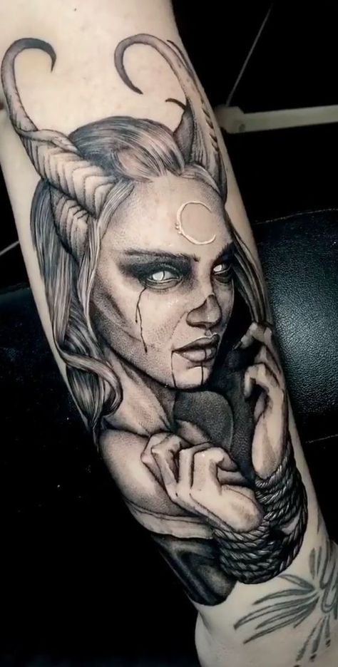 Every one of us has deep and dark fantasies you won’t share with the world. But a succubus tattoo is a great possibility to admit your inner world. Demonic Tattoos Female, Lucifer And Lilith Tattoo Design, Sucubus Tattoo Design, Demon Tattoo Female, Female Devil Tattoo, Demon Woman Tattoo, Angels And Demons Tattoo, Demon Girl Tattoo, Zombie Girl Tattoos