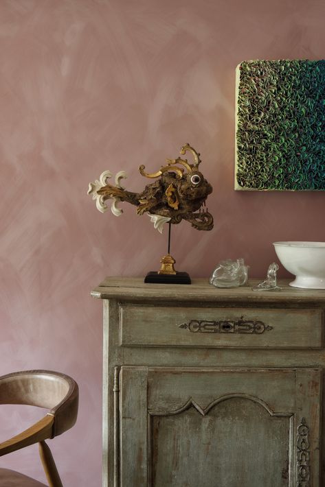 Madder is a warm dark pink limewash paint colour. It is inspired by the dye plant which creates this beautiful tone. A darker colour is Persimmon. A darker, more terracotta tone, is Moorland. Lighter versions are Magnolia and Peach Blossom. Explore the full range of our pink lime wash colours. Peach Limewash, Pink Limewash Wall, Pink Lime Wash, Dark Pink Room, Dark Pink Bedroom, Pink Limewash, Limestone Wash, Pink Entryway, Lime Wash Walls