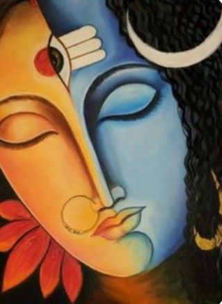 Monnerism Painting, Shiv Sati, Shiv Parvati Love, Happy Shivratri, Painting God, Shiv Parvati, Modern Art Canvas Painting, Romantic Love Images, Boho Art Drawings