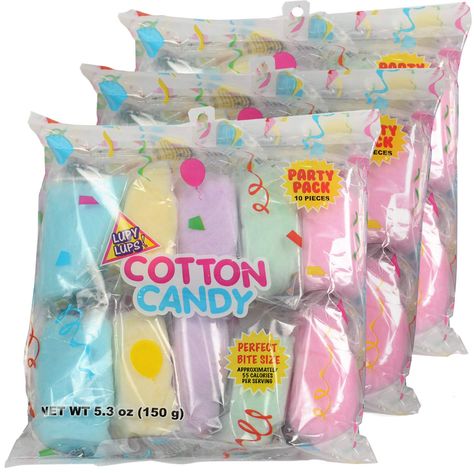 Amazon.com : Cotton Candy Bags - Assorted Flavors 30 pack - Individual Package Big Bulk - Pastel Candy for Stocking, Treats, Party Favors, Buffet table and Pinata : Grocery & Gourmet Food Cotton Candy Bags, Cotton Candy Party, Nerf Birthday Party, Party Expert, Pastel Candy, 16th Birthday Party, Party Pack, Sweet 16 Birthday, Blue Raspberry