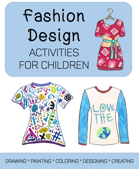 Fashion Design Activities:  New Product Alert! Fashion Design Classes, Simple Fashion Outfits, Fashion Design Template, Emerging Designers Fashion, Fashion Design For Kids, Paint Shirts, Art Worksheets, Camp Style, 2017 Fashion Trends