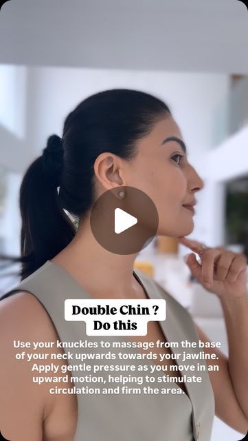 Uma Ghosh | Holistic Beauty Educator on Instagram: "Face yoga and face massage are powerful tools in reducing the appearance of a double chin because they work by toning and strengthening the muscles in the neck, jawline, and face. These techniques stimulate blood circulation and lymphatic drainage, which helps to reduce puffiness and eliminate excess fluid retention that can contribute to the appearance of a double chin.  By regularly engaging in specific exercises and massage movements, you can firm and lift the skin, creating a more defined and sculpted jawline. Remember consistency is key." Double Chin Face Yoga, Sculpted Jawline, Massage Movements, Instagram Face, Fluid Retention, Consistency Is Key, Holistic Beauty, Face Yoga, Massage Techniques