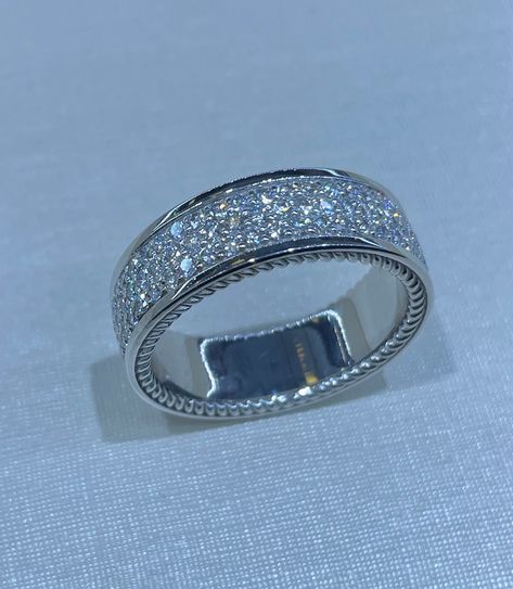 Wedding Male Ring, Male Diamond Ring Design, Men Wedding Bands Silver With Diamonds, Male Diamond Wedding Bands, Male Engagement Ring Men Diamonds, Diamond Wedding Bands Men, Mens Ring Designs Diamonds, Mens Wedding Rings With Diamonds, Men Ring Diamond