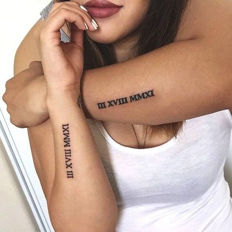 27 Tattoo, Roman Numeral Tattoo, Numeral Tattoo, 16 Tattoo, Cute Couple Tattoos, Couple Matching Tattoo, Roman Numeral Tattoos, Couple Tattoos Unique, Relationship Tattoos