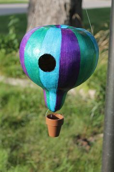 1000+ ideas about Gourds Birdhouse on Pinterest | Gourds, Painted ... Diy Bird Houses, Bird Painting Diy, Gourd Birdhouses, Hot Air Balloon Craft, Gourd Ideas, Gorgeous Gourds, Beautiful Birdhouses, Gourds Birdhouse, Decorative Gourds