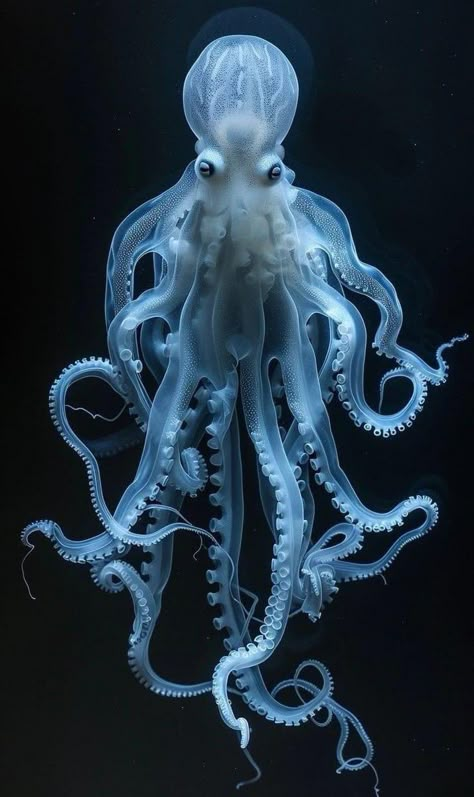 Unique Sea Animals, Deep Water Animals, Rare Sea Creatures, Octopus Photos National Geographic, Unique Sea Creatures, Ocean Animals Aesthetic, Deep Sea Creatures Art, Deep Sea Aesthetic, Octopus Reference