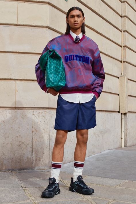 Louis Vuitton Resort 2025 Menswear Collection | Vogue Resort 2025, Sneakers Patterns, Dog Walk, Luxury Dog, Short Legs, Pharrell Williams, Menswear Collection, Shearling Jacket, Gucci Men