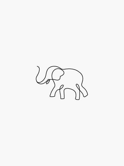 One Line Tattoo Elephant, Small Simple Elephant Tattoo, Simplistic Elephant Tattoo, Elefant Drawings Simple, Elephant Simple Tattoo, Minimalistic Elephant Tattoo, Elephant Small Tattoo, Elephant Tattoos Simple, Small Tattoos Elephant