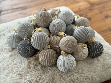 Modern Rustic Larger Pattern Christmas Ornaments, Neutral Matte, Boho Chic, Farmhouse, Neutral Matte Christmas Home Decor, Vintage, Custom - Etsy Modern Xmas Tree, Winter Wonderland Christmas Decorations, Neutral Ornaments, Boho Chic Farmhouse, Modern Farmhouse Christmas Decor, Neutral Christmas Tree, Themed Trees, Metallic Christmas, Neutral Christmas Decor