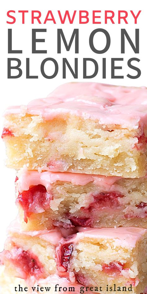 Tastemade Dessert, Strawberry Lemon Blondies, Easy Strawberry Dessert, Lemon Blondies, Easy Strawberry Desserts, Nutritional Yeast Recipes, Yeast Recipes, Lemon Dessert, Strawberry Dessert Recipes