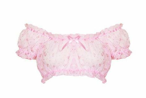 Kawaii Crop Top, Chica Punk, Peasant Crop Top, Rouched Top, Pink Pixie, Chiffon Crop Top, Floral Chiffon Top, Pixie Crop, Floral Peasant Top