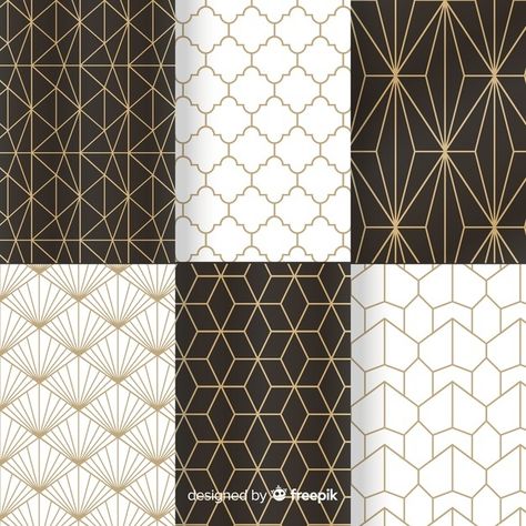 Geometric luxury pattern collection | Premium Vector #Freepik #vector #background #pattern #gold #abstract Geometric Packaging Design, Luxury Design Print, Luxury Pattern, Funky Patterns, Shirt Box, Gold Geometric Pattern, Luxury Packaging Design, Graphic Design Cards, Easy Pixel Art