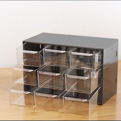 ~NEW~ 9 Lattice Portable Mini Desktop Drawer Cosmetic Jewelry Storage Box Random Small Drawer Organizer, Mini Storage Box, Drawer Jewelry, Plastic Drawer Organizer, Desktop Drawers, Craft Desk, Jewelry Storage Box, Mini Storage, Plastic Drawers