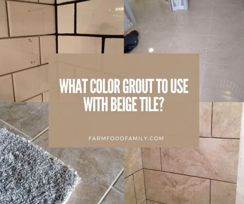 Beige Tile White Grout, Bathroom Colors With Beige Tile, Cream Tile Black Grout, Cream Tiles Grey Grout, Beige Tile Black Grout, Tan Bathroom Floor Tile, Beige Tile With Dark Grout, Grout Color For Beige Tile, Almond Tile Bathroom Ideas