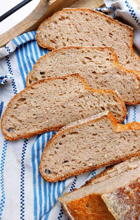 Learn how to make delicious gluten-free and vegan buckwheat flour sourdough bread with this easy recipe! Buckwheat Sourdough Bread, Buckwheat Sourdough, Gluten Free Buckwheat Bread, Gluten Free Sourdough Bread, Buckwheat Bread, Dairy Free Pancakes, Dairy Free Soup, Pain Sans Gluten, Gluten Free Sourdough