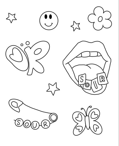 #sour #oliviarodrigo #olivia #coloring #aesthetic Olivia Rodrigo Drawings Simple, Bubble Coloring, Modele Zentangle, Coloring Aesthetic, Tumblr Coloring Pages, Artsy Ideas, Easy Doodles Drawings, Easy Doodle Art, Book Art Diy