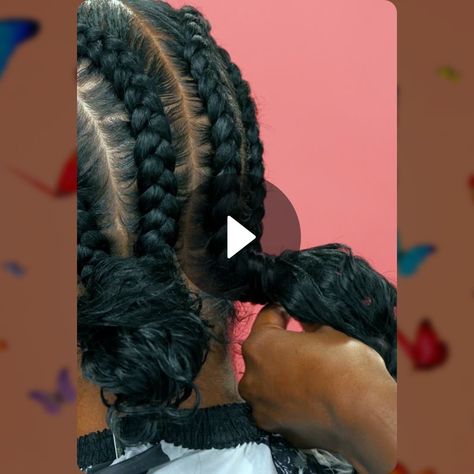 Braided Two Buns, Two French Braids Into Bun, 2 Braids Into A Bun, 4 Stitch Braids In A Bun, Stitch Braids With Bun, Two Braided Buns, 2 Strand Braid, Stitch Braids Into Bun, Cornrow Bun