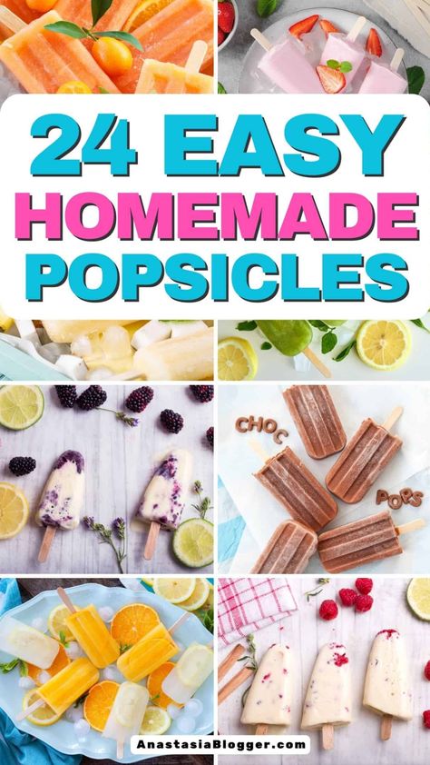 Stay cool this summer with our collection of refreshing DIY popsicle recipes! Indulge in 24 easy-to-make frozen treats that are perfect for beating the heat and satisfying your sweet tooth. These homemade desserts are both simple to create and absolutely delicious, making them a must-try during the warmer months. Embrace the flavors of the season with these tasty and cooling summer popsicles that will leave you feeling refreshed and satisfied. Get ready to enjoy a cool culinary adventure right i Cool Summer Treats, Popsicle Business Ideas, Popsicle Flavors, Home Made Popsicles, Diy Popsicle Recipes, Easy Fruit Popsicle Recipes, Kid Friendly Popsicle Recipes, Healthy Homemade Popsicles For Kids, Frozen Popsicle Recipes