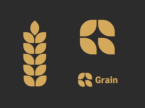 Grain by Milad Rezaee Eco Logo Design, Farm Logo, Logo Design Process, Organic Logo, Bakery Logo, Design Your Own Logo, Bakery Logo Design, Professional Logo Design, Own Logo