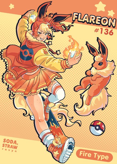 Human Flareon, Eeveelutions As Humans, Human Eeveelutions, Pokémon As Humans, Eeveelutions Human, Eevee Gijinka, Eeveelution Gijinka, Flareon Cosplay, Pokemon As Humans