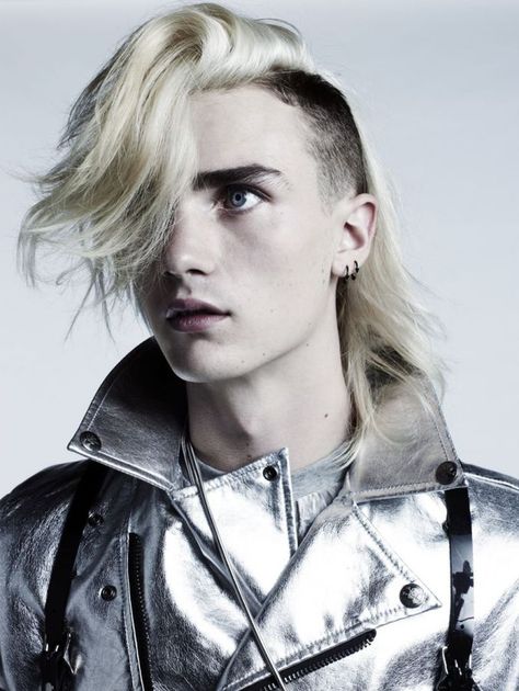 Cyberpunk Hairstyles, Shaved Long Hair, Cyberpunk Hair, Half Shaved Hair, Half Shaved, Mens Hair Trends, Punk Hair, Hedi Slimane, Bowl Cut