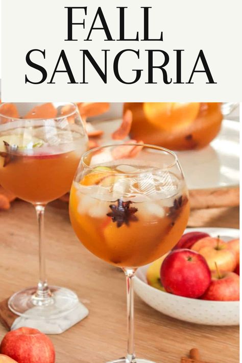 Fall sangria. White Sangria Fall, Fall Sangria Apple Cider, Fall Sangria With Apple Cider, Autumn Sangria White Wine, Honeycrisp Apple Sangria, Fall White Wine Cocktails, Best White Wine Sangria Recipe, Fall White Wine Sangria, Apple Sangria Recipes Fall Drinks