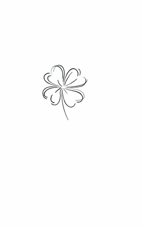 4 Leaf Clover Tattoo Design, Line Art Design Tattoo, Quadrifoglio Tattoo, Shamrock Tattoo For Women, 5 Leaf Clover Tattoo, Clover Tattoo Design, Small Tattoos Arm, Fineline Tattoo Design, Four Leaf Clover Tattoos