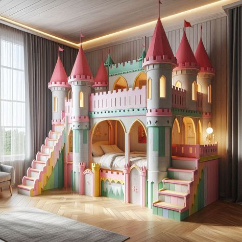 Bring castle to your kid room Diy Princess Bedroom Ideas, Castle Beds, Princess Castle Bed, Grandkids Room, Princess Bedrooms, Castle Bed, Castle Bedroom, Children's Bedroom Ideas, Princess Bedroom