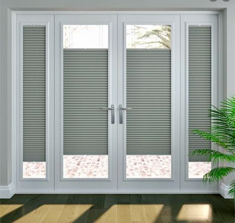 Blinds For French Windows, Blinds For French Doors Ideas, Bifold Blinds, Sunroom Extension, Glass Door Coverings, Conservatory Blinds, Blinds For French Doors, Patio Door Coverings, French Door Windows