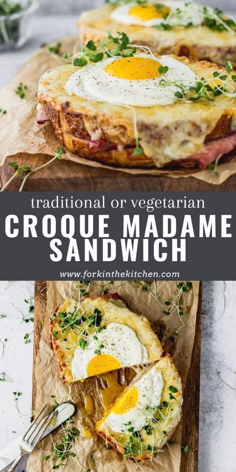 French Sandwich Recipes, Box Sandwich, French Sandwich, Croque Madame, Healthy Food Guide, Food Advice, Healthy Food Menu, Sandwich Ideas, Healthy Food Facts