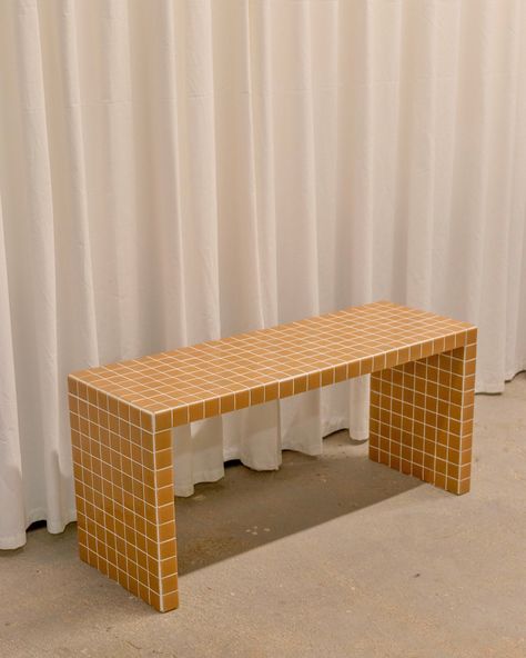 Tile Table - Handmade Tile Furniture - Tile Bench - Coffee Table - Tile Furniture - Tile Coffee Table - Home Design - 960 x 320 x 440 mm par StudioCubbe sur Etsy Coffee Table Tile, Tiled Bench, Tile Bench, Tile Coffee Table, Narrow Entryway Table, Reclaimed Wood Console Table, Tile Furniture, Tiled Coffee Table, Tile Table