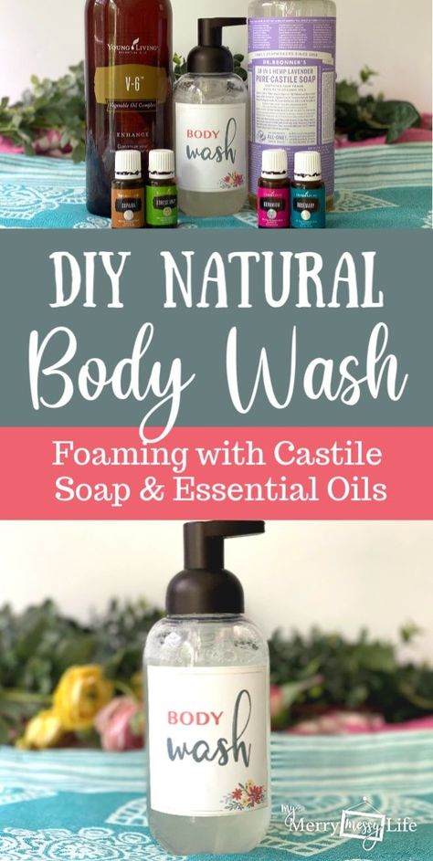 Natural Body Wash Recipe, Castile Soap Recipes, Body Wash Recipe, Diy Body Wash, Homemade Body Wash, Foaming Body Wash, Natural Body Wash, Oil Body Wash, Castile Soap