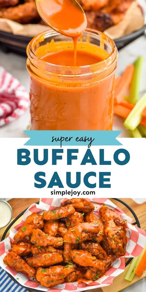 This Buffalo Sauce sauce is a very easy 10 minute recipe that is perfect for wings, and so many other great Buffalo flavored recipes. Grilled Buffalo Chicken Sandwich, Wings Spicy, Buffalo Sauce Recipe, Grilled Buffalo Chicken, Chicken Buffalo, Buffalo Chicken Tacos, Homemade Buffalo Sauce, Buffalo Chicken Pizza, Buffalo Chicken Sandwiches