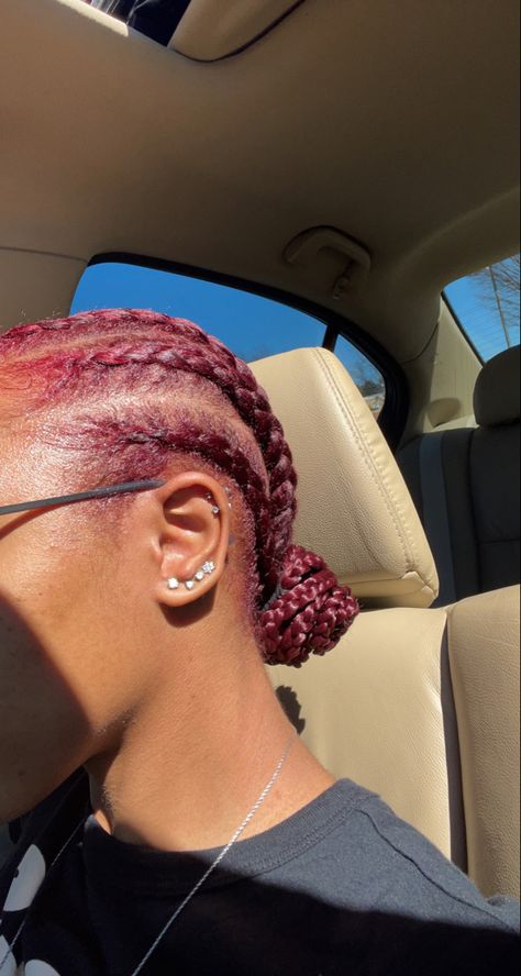 Dye 4c Hair, Braids With Added Hair, Cornrow Natural Hair, Back Braids, Hair Cornrows, Cornrows Natural, Burgundy Hair Dye, Color Braids, Cornrows Natural Hair