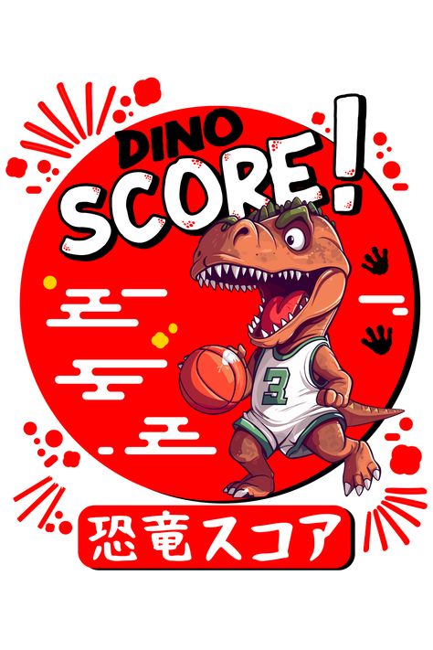 Enter the adorable world of our Japanese-inspired 'Dino Score' tee, where a basketball playing dinosaur gets ready for the perfect shot!. Perfect gift for dino lovers, kawaii lovers or anyone who just loves cuteness! Kawaii Dino, A Basketball, Tee Outfit, Cute Kawaii, Japanese Anime, Just Love, Basketball, Perfect Gift, Japan