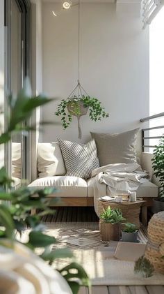 Korean Bedroom Ideas, Boho Corner, Perfect Apartment, Apartment Balcony Garden, Miami Condo, Tiny Balcony, Small Balcony Design, Balcony Ideas Apartment Indian, Stylish Interior Design