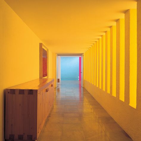 Exploring the Colorful World of Legendary Mexican Architect Luis Barragán | Vogue Louis Barragan, Luis Barragan House, Luis Barragan Architecture, Colour Architecture, Genius Loci, Colorful Space, Durban, Architecture Project, Bright Yellow