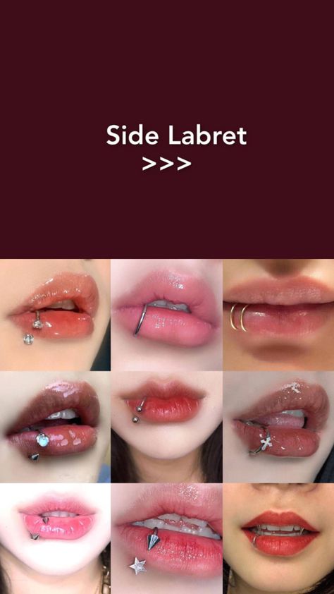 #piercing #earpiercing #lippiercing Side Labret, Belly Button Piercing Jewelry, Pretty Ear Piercings, Face Piercings, Nose Piercings, Cool Piercings, Labret Piercing, Facial Piercings, Cute Piercings